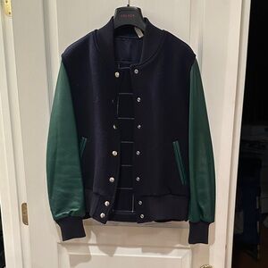 Sacai Women’s Bomber Jacket in Navy and Green